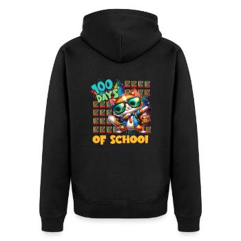 Tenue drôle professeur & élève 100 jours d’école - Veste à capuche bio Premium Unisexe - noir - Dos - Nico (187cm)