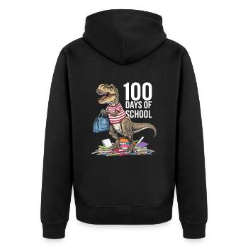 Tenue drôle professeur & élève 100 jours d’école - Veste à capuche bio Premium Unisexe - noir - Dos - Nico (187cm)