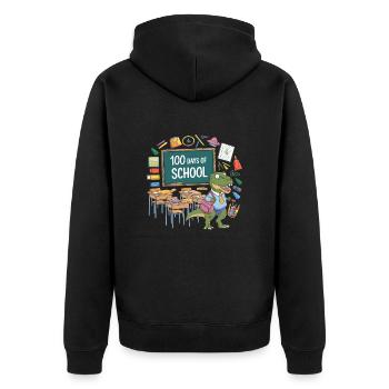 Tenue drôle professeur & élève 100 jours d’école - Veste à capuche bio Premium Unisexe - noir - Dos - Nico (187cm)