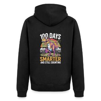 Tenue drôle professeur & élève 100 jours d’école - Veste à capuche bio Premium Unisexe - noir - Dos - Nico (187cm)