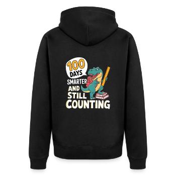 Tenue drôle professeur & élève 100 jours d’école - Veste à capuche bio Premium Unisexe - noir - Dos - Nico (187cm)