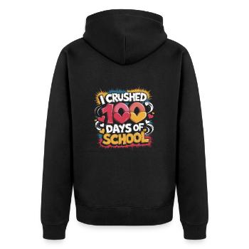 100 jours à l’école Enseignant enfants et garçons - Veste à capuche bio Premium Unisexe - noir - Dos - Nico (187cm)