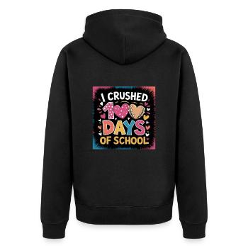 100 jours à l’école Enseignant enfants et garçons - Veste à capuche bio Premium Unisexe - noir - Dos - Nico (187cm)