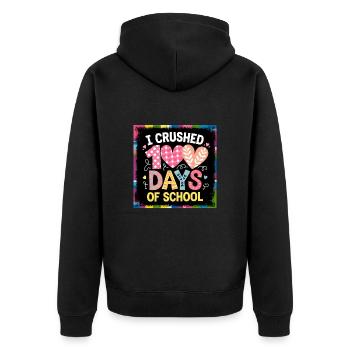 100 jours à l’école Enseignant enfants et garçons - Veste à capuche bio Premium Unisexe - noir - Dos - Nico (187cm)