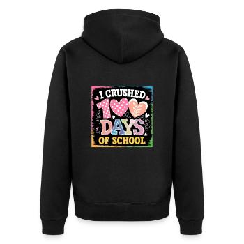 100 jours à l’école Enseignant enfants et garçons - Veste à capuche bio Premium Unisexe - noir - Dos - Nico (187cm)