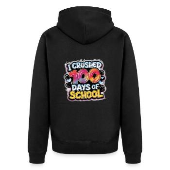 100 jours à l’école Enseignant enfants et garçons - Veste à capuche bio Premium Unisexe - noir - Dos - Nico (187cm)