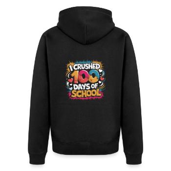 100 jours à l’école Enseignant enfants et garçons - Veste à capuche bio Premium Unisexe - noir - Dos - Nico (187cm)