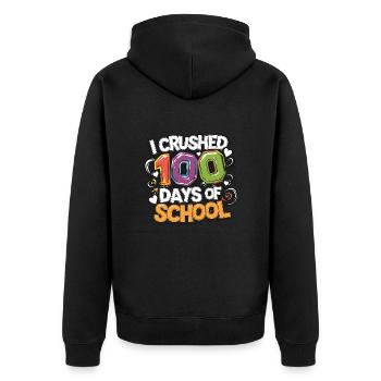 100 jours à l’école Enseignant enfants et garçons - Veste à capuche bio Premium Unisexe - noir - Dos - Nico (187cm)