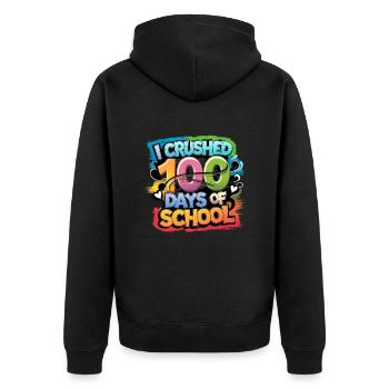100 jours à l’école Enseignant enfants et garçons - Veste à capuche bio Premium Unisexe - noir - Dos - Nico (187cm)