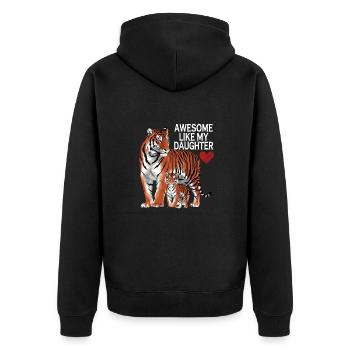 Awesome Like My Daughter Dad Father's Day & Mother's Day - Unisex Premium Organic Zip Hoodie - black - Back - Nico (187cm)