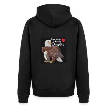 Awesome Like My Daughter Dad Father's Day & Mother's Day - Unisex Premium Organic Zip Hoodie - black - Back - Nico (187cm)