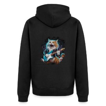 Rock and Roll Cat Guitariste pour hommes-femmes et enfants - Veste à capuche bio Premium Unisexe - noir - Dos - Nico (187cm)