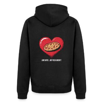 Pizza à la Saint-Valentin mieux que l’amour drôle - Veste à capuche bio Premium Unisexe - noir - Dos - Nico (187cm)