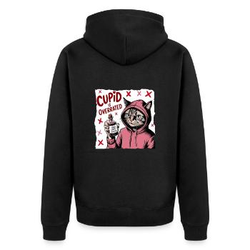 Célibataire Saint-Valentin Amour Cupidon Drôle Dicton - Veste à capuche bio Premium Unisexe - noir - Dos - Nico (187cm)