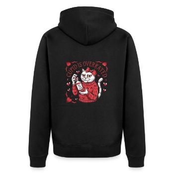 Célibataire Saint-Valentin Amour Cupidon Drôle Dicton - Veste à capuche bio Premium Unisexe - noir - Dos - Nico (187cm)