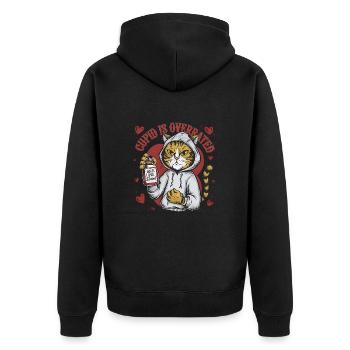 Célibataire Saint-Valentin Amour Cupidon Drôle Dicton - Veste à capuche bio Premium Unisexe - noir - Dos - Nico (187cm)