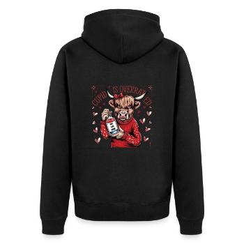 Célibataire Saint-Valentin Amour Cupidon Drôle Dicton - Veste à capuche bio Premium Unisexe - noir - Dos - Nico (187cm)