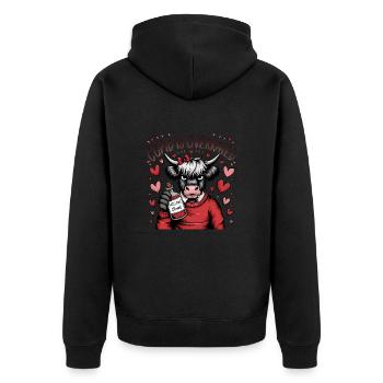 Single Valentine's Day Love Cupid Funny Saying - Unisex Premium Organic Zip Hoodie - black - Back - Nico (187cm)