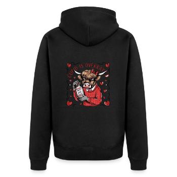 Célibataire Saint-Valentin Amour Cupidon Drôle Dicton - Veste à capuche bio Premium Unisexe - noir - Dos - Nico (187cm)