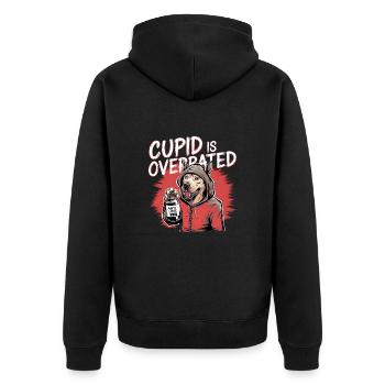 Célibataire Saint-Valentin Amour Cupidon Drôle Dicton - Veste à capuche bio Premium Unisexe - noir - Dos - Nico (187cm)