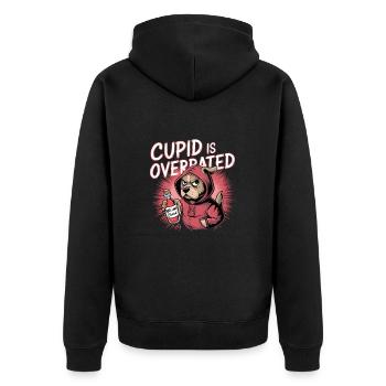 Célibataire Saint-Valentin Amour Cupidon Drôle Dicton - Veste à capuche bio Premium Unisexe - noir - Dos - Nico (187cm)