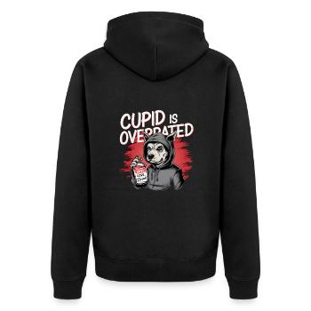 Célibataire Saint-Valentin Amour Cupidon Drôle Dicton - Veste à capuche bio Premium Unisexe - noir - Dos - Nico (187cm)
