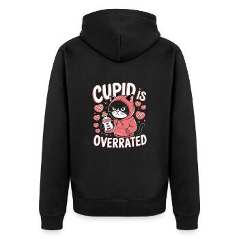 Célibataire Saint-Valentin Amour Cupidon Drôle Dicton - Veste à capuche bio Premium Unisexe - noir - Dos - Nico (187cm)