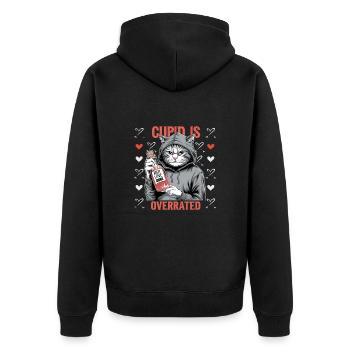 Célibataire Saint-Valentin Amour Cupidon Drôle Dicton - Veste à capuche bio Premium Unisexe - noir - Dos - Nico (187cm)