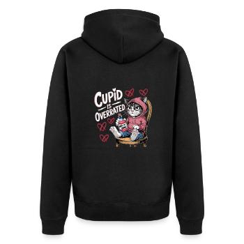 Célibataire Saint-Valentin Amour Cupidon Drôle Dicton - Veste à capuche bio Premium Unisexe - noir - Dos - Nico (187cm)