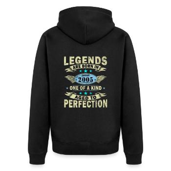 January 2005 - January 2005 Anniversary Gift - Unisex Premium Organic Zip Hoodie - black - Back - Nico (187cm)