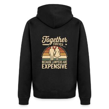 Jahrestag & Hochzeitstag lustigen Spruch Valentine - Unisex Premium Bio Zip Hoodie - Schwarz - Hinten - Nico (187cm)