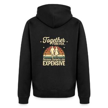 Jahrestag & Hochzeitstag lustigen Spruch Valentine - Unisex Premium Bio Zip Hoodie - Schwarz - Hinten - Nico (187cm)