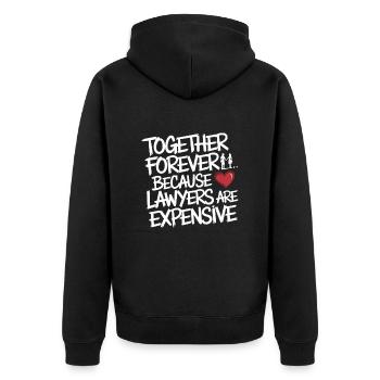Jahrestag & Hochzeitstag lustigen Spruch Valentine - Unisex Premium Bio Zip Hoodie - Schwarz - Hinten - Nico (187cm)
