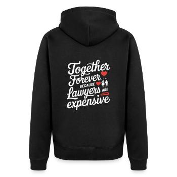 Jahrestag & Hochzeitstag lustigen Spruch Valentine - Unisex Premium Bio Zip Hoodie - Schwarz - Hinten - Nico (187cm)