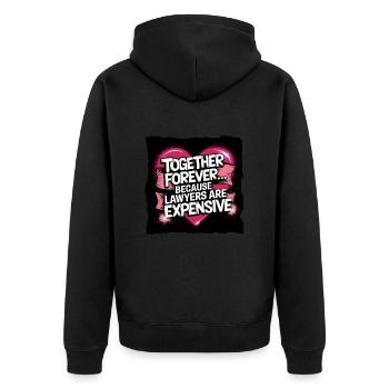 Jahrestag & Hochzeitstag lustigen Spruch Valentine - Unisex Premium Bio Zip Hoodie - Schwarz - Hinten - Nico (187cm)