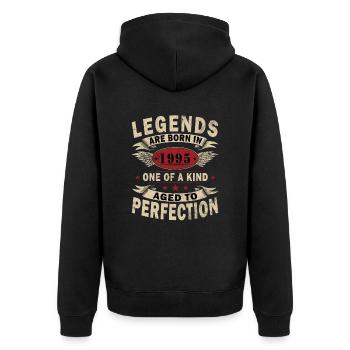 Legends 1995 Vintage 1995 Jubilee 1995 - Unisex Premium Organic Zip Hoodie - black - Back - Nico (187cm)