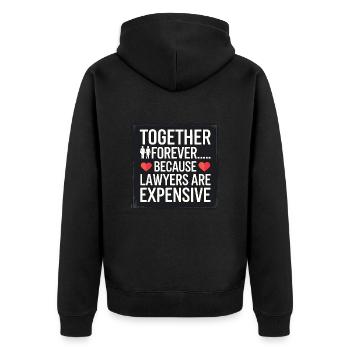 Jahrestag & Hochzeitstag lustigen Spruch Valentine - Unisex Premium Bio Zip Hoodie - Schwarz - Hinten - Nico (187cm)