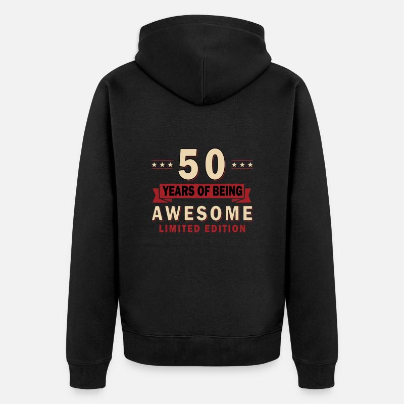 50e anniversaire - Veste à capuche bio Premium Unisexe - noir