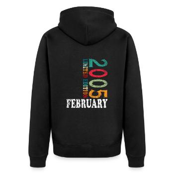 February 2005| February 2005 Jubilee 2005 - Unisex Premium Organic Zip Hoodie - black - Back - Nico (187cm)
