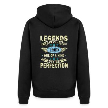 Légende depuis 1990 Né en 1990 Anniversaire 1990 - Veste à capuche bio Premium Unisexe - noir - Dos - Nico (187cm)