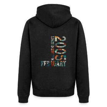 February 2005| February 2005 Jubilee 2005 - Unisex Premium Organic Zip Hoodie - black - Back - Nico (187cm)