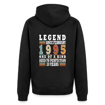 Février 1995 Jubilé Février 1995 Février - Veste à capuche bio Premium Unisexe - noir - Dos - Nico (187cm)