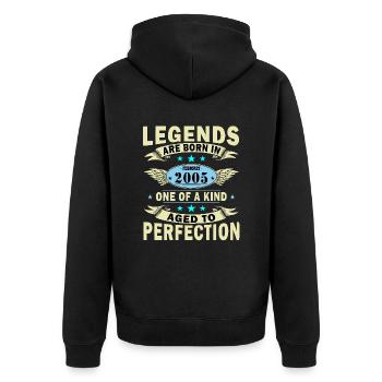 20th Birthday February 2005 Born 20 Years - Unisex Premium Organic Zip Hoodie - black - Back - Nico (187cm)