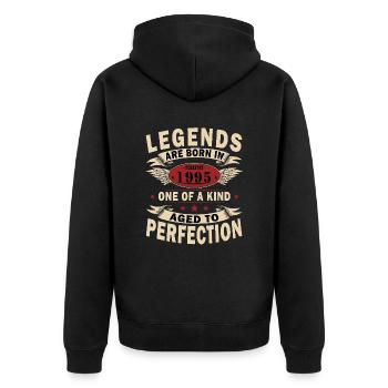 February 1995 Jubilee February 1995 February - Unisex Premium Organic Zip Hoodie - black - Back - Nico (187cm)