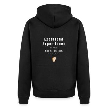 Party Festival & Alkohol lustiges Bier macht schön - Unisex Premium Bio Zip Hoodie - Schwarz - Hinten - Nico (187cm)