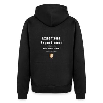 Party Festival & Alkohol lustiges Bier macht schön - Unisex Premium Bio Zip Hoodie - Schwarz - Hinten - Nico (187cm)
