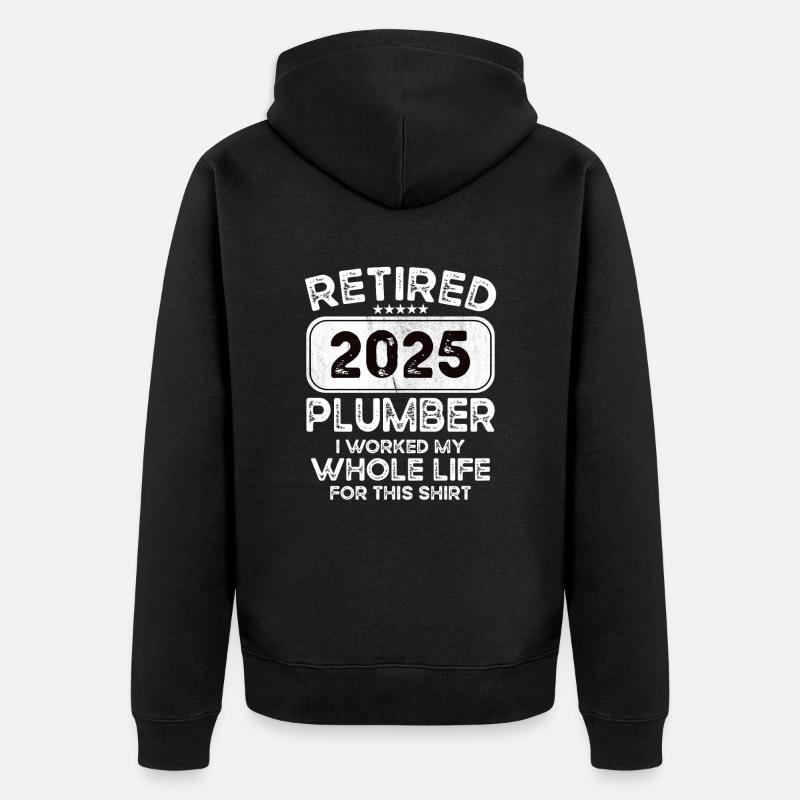 Plombier à la retraite 2025 - Veste à capuche bio Premium Unisexe - noir