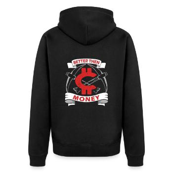 Cryptcurrency Daytrader Bitcoin Exchange Wallet - Unisex Premium Organic Zip Hoodie - black - Back - Nico (187cm)