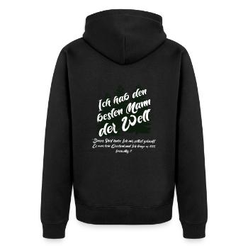 Ich habe den besten Mann der Welt - Unisex Premium Bio Zip Hoodie - Schwarz - Hinten - Nico (187cm)