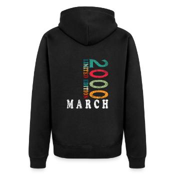 March 2000 Jubilee March 2000 March - Unisex Premium Organic Zip Hoodie - black - Back - Nico (187cm)